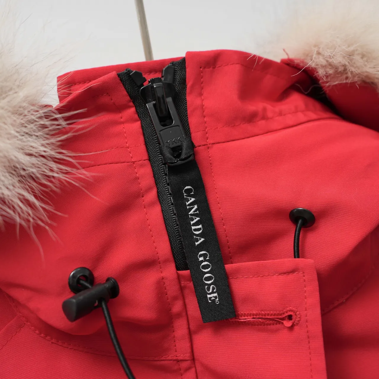 P720 CANADA GOOSE丨Canada Goose 02 hooded fur collar down jacket Color: Chinese Red Size: XS-XL